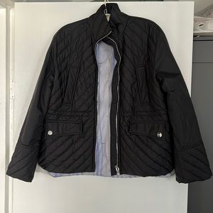 Black quilted lightweight ganni jacket s 36